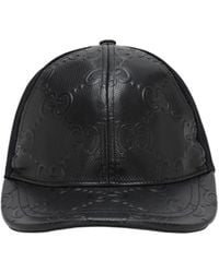 Gucci Logo-embossed Leather Trucker Cap - Black