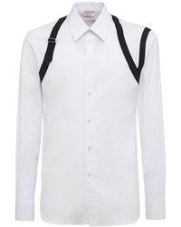 Alexander McQueen Baumwolle Hemd mit Logo-Streifen in Schwarz für Herren Herren Bekleidung Hemden Freizeithemden und Hemden 