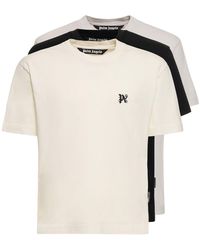 Palm Angels - Lot de 3 t-shirts en coton à monogramme - Lyst