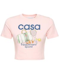 Casablancabrand - Kürzeres T-shirt Aus Jersey Mit Logo - Lyst