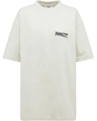 Balenciaga - Large Fit Embroidered Cotton T-shirt - Lyst