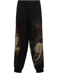 Yohji Yamamoto - Pantalones de lino estampado - Lyst