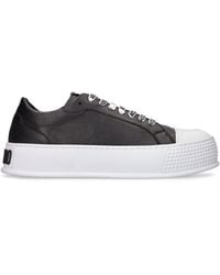 Moschino - Logo Faux Leather Low Top Sneakers - Lyst