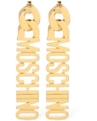 Moschino - Logo Lettering Pendant Earrings - Lyst