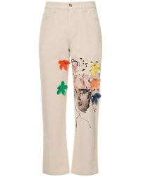 Kidsuper - Face Painted Cotton & Linen Twill Pants - Lyst