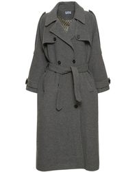 Musier Paris Trench-coat en laine mélangée gia - Gris