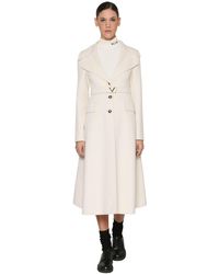 Valentino Cashmere Coat W/ V Belt - White