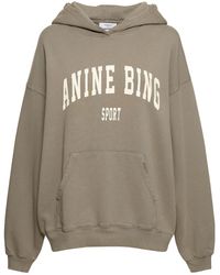 Anine Bing - Harvey Logo Hooded Cotton Sweatshirt - Lyst