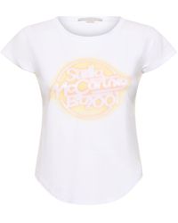 Stella McCartney - T-shirt manches courtes en jersey de coton à logo - Lyst