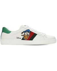 Gucci X Disney Donald Duck Ace Leather Trainer - White