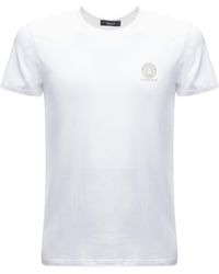 Versace - Camiseta de algodón stretch con logo - Lyst