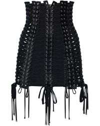 Dolce & Gabbana Minifalda con cordones de satén - Negro