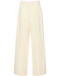 Wardrobe NYC - Pleated Wool Low Rise Pants - Lyst