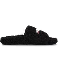 Balenciaga - Furry slide sandal - Lyst
