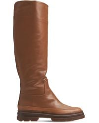 Max Mara 50mm Beryl Leather Tall Boots - Brown