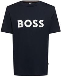 BOSS - T-shirt tiburt 3 in cotone con logo - Lyst