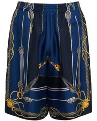 Versace - Nautical Printed Silk Shorts - Lyst