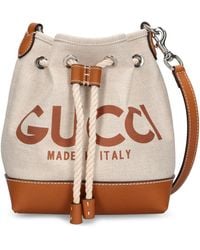 Gucci - Bolso mini de lona con estampado logo - Lyst