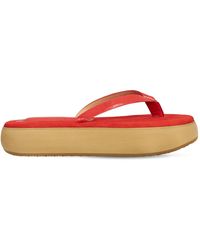 OSOI 40mm Boat Leather Flip Flops - Red