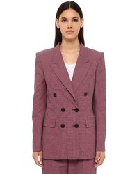 Étoile Isabel Marant Linya Double Breasted Canvas Jacket - Pink