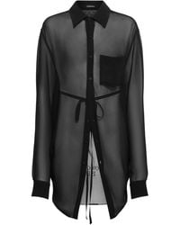Ann Demeulemeester - Camicia relaxed fit valere in seta - Lyst