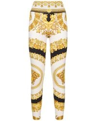 Versace - Barocco Printed Jersey leggings - Lyst