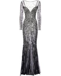 Zuhair Murad Vestito In Tulle Con Paillettes - Multicolore