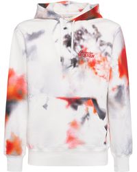 Alexander McQueen - Logo-embroidered Printed Cotton-jersey Hoodie - Lyst