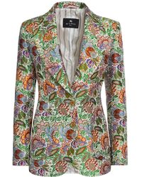 Etro - Single Breasted Jacquard Fitted Jacket - Lyst
