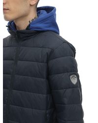 ea7 hooded down jacket