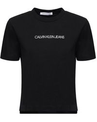 Calvin Klein T-shirt Aus Baumwolljersey Mit Logo - Schwarz