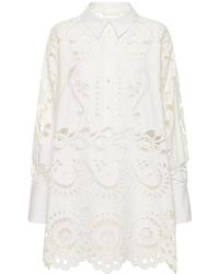 Valentino - Broderie Cotton Lace Oversize Shirt - Lyst