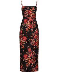Reformation - Frankie Linen Floral Midi-dress - Lyst