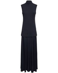 Jil Sander - Fluid Viscose Crepe Long Dress - Lyst