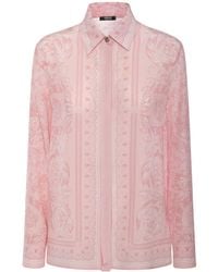 Versace - Camicia in twill di seta stampato - Lyst