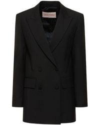 Valentino - Wool & Mohair Double Breasted Jacket - Lyst