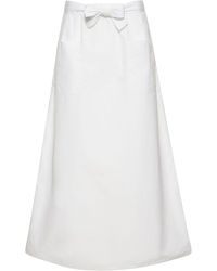 Totême - Cotton Midi Skirt W/ Bow - Lyst
