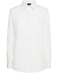Etro - Oxford Cotton Shirt W/ Logo Embroidery - Lyst