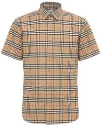 Burberry - Check Print Simpson Cotton S/s Shirt - Lyst