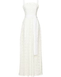 Elie Saab Macramé Long Dress - White