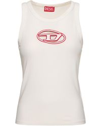 DIESEL - Damen Tanktop Aus Jersey Mit Logo „T-Lynys“ - Lyst