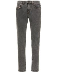 DIESEL 16,4cm Enge Jeans Aus Baumwolldenim "d- Strukt" - Grau