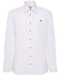 Vivienne Westwood - Logo Embroidery Cotton Poplin Shirt - Lyst