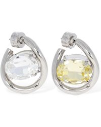 Marni - Crystal Stone Hoop Earrings - Lyst