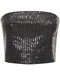 ROTATE BIRGER CHRISTENSEN - Sequined Twill Tube Top - Lyst