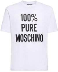 Moschino - T-shirt Aus Baumwolle "100% Pure " - Lyst