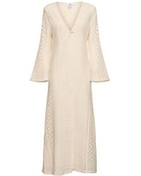 SARA CRISTINA - Nerea Long Crochet Kaftan Dress W/ Pearl - Lyst