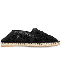 Valentino 10mm Marrakech Macramé Espadrilles - Black