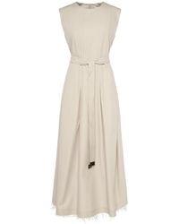 Max Mara - Mujer Vestido Midi De Sarga De Algodón - Lyst
