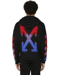 Off-White c/o Virgil Abloh Diag Brushed Mohair Blend Zip-up Hoodie - Black